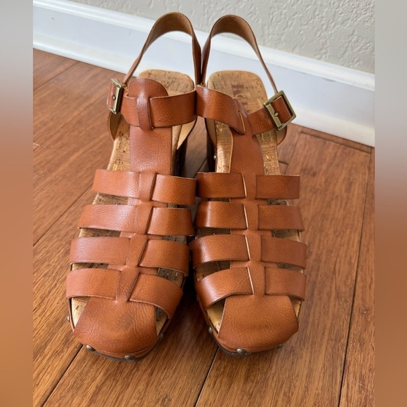 Korks Whitney Platform Strappy Sandals Women's Size 10 M Tan Brown - Picture 3 of 12
